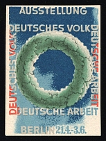 1933-1945 'Exhibition German People Berlin', Propaganda Label Stamp, Third Reich Nazi Germany