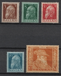 1911 Bavaria, German States, Germany (Mi. 76 II - 79 II, 90 II, Signed, CV $50)