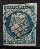 1850 25C France (Mi. 4, Used, CV$50)