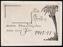 1941-42 'From Africa. Warm Christmas Greetings and a Happy New Year', Postcard, WWII Occupations