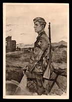 1943 'Laborers in the war effort', Propaganda Postcard, Third Reich Nazi Germany