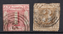 1863 Thurn and Taxis, German States, Germany (Mi. 29, 31, Canceled, CV $70)