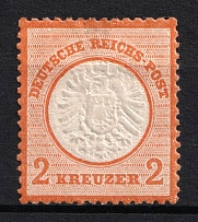 1872 2kr German Empire, Large Breast Plate, Germany (Mi. 24, Signed, CV $850)