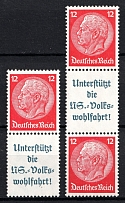 1937-39 Third Reich, Germany, Se-tenants, Zusammendrucke (Mi. S 157 - S 158, CV $60, MNH)