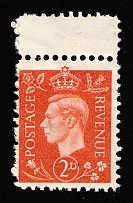 2d Anti-British Propaganda, King George VI, German Propaganda Forgery (Mi. 6, Margin, CV $100)