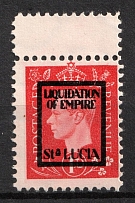 1d 'Liquidation of Empire' St. Lucia, Anti-British Propaganda, King George VI, German Forgery (Mi. 10, Margin, CV $170)