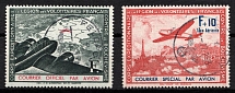 1942 French Legion, Germany, Airmail (Mi. II - III, Full Set, Canceled, CV $200)