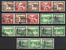 1936 Third Reich, Germany, Se-tenants, Zusammendrucke (Mi. W 115 - W 116, W 118 - W 122, Used, CV $50)