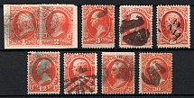 1873 Official Mail Stamps 'Interior', United States, USA (Used, CV $135)