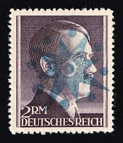 1945 PERLEBERG Local Issue 2RM, Germany, Overprint on Hitler's head (PROOF, Signed, MNH)