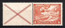 1933 8pf Third Reich, Germany, Wagner, Se-tenant, Zusammendrucke, Pair (Mi. W 51, CV $60)