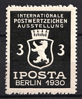 1930 Germany, Berlin, Poster Stamp for International Postage Stamps Exhibition 'IPosta', Non-Postal (MNH)