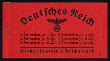 1936-37 Complete Booklet with stamps of Third Reich, Germany, Excellent Condition (Mi. MH 36.3, CV $520)