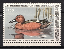 1985 7.50d Hunting Permit Stamp, United States, USA (Scott RW 52, Full Set, Margin, MNH)