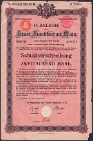 1919 (1 Aug) Frankfurt, Weimar Republic, Germany, 5% Bond for 2000 Marks