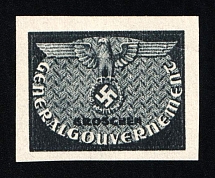 1940 General Government, Germany, Official Stamp (Mi. 1 P1, Proof, CV $340)