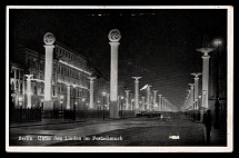 1941 'Berlin. Under the linden in festive decorations', Propaganda Postcard, Third Reich Nazi Germany