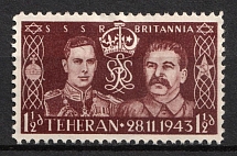 Anti-British and Anti-Soviet Propaganda, King George VI and Stalin, Teheran, German Propaganda Forgery (Mi. 2, CV $240)