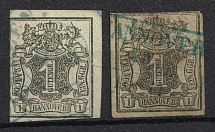 1851-55 Hannover, German States, Germany (Mi. 2 a, 2 b, Used, CV $70)