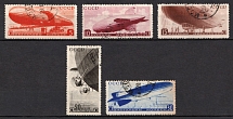 1934 The Airships of the USSR, Soviet Union, USSR, Russia (Full Set, Zv. 380 - 384, CV $80, Canceled)