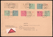 1946 (17 Jan) Grossraschen, Germany Local Post, Registered Cover from Grossraschen to Leipzig franked with full set of Mi. 1 - 12 (Mi. 7 I, Handstamp 'Post' red instead of purple, CV $300)