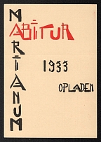 1933 'Abitur Martanum Opladen', Propaganda Postcard, Third Reich Nazi Germany