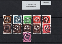 1945 LIECHTENSTEIN Local Issue 3pf - 40pf, Germany, Official Stamps (Signed, MNH)