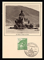 1941 'The Palatinate in the Rhine near Kaub', Propaganda Postcard, Third Reich Nazi Germany