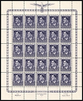 1944 84gr General Government, Germany, Full Sheet (Mi. 119, MNH)