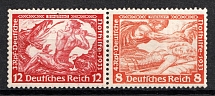 1933 Third Reich, Germany, Wagner, Se-tenant, Zusammendrucke, Pair (Mi. W 55, CV $40)