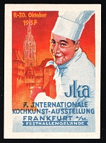 1937 'International Cookery Exhibition Frankfurt Am. Festival Hall Grounds', Propaganda Label Stamp, Third Reich Nazi Germany