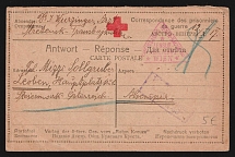 1917 Irkutsk Censorship, WWI Censored POW postcard from Irkutsk to Austria with violet boxed censor handstamp 'Viewed by censor 49' and Austria cs