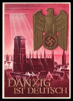 1939 'Danzig is German', Propaganda Postcard, Third Reich Nazi Germany