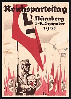 1934 'Reich Party Rally Nuremberg 5-10 September 1934', Propaganda Postcard, Third Reich Nazi Germany