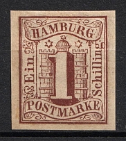 1859 1s Hamburg, German States, Germany (Mi. 2, CV $170)