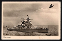 1941 'Armored Ship', Propaganda Postcard, Third Reich Nazi Germany