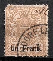 1879 1Fr on 37.5C Luxemburg (Mi. 36, Used, CV$40)