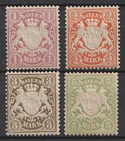 1911 Bavaria, German States, Germany (Mi. 71 - 74, Signed, Full Set, CV $50)