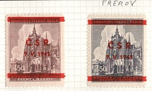 1945 Prerov, Czechoslovakia, Liberation Issues, Overprints