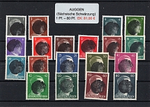 1945 AUGGEN Local Issue 1pf - 80pf, Germany, Overprint on Hitler's head (MNH)