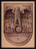 1942 '2 years NSDAP in General Government Krakow' Poland, Propaganda Postcard, Third Reich Nazi Germany