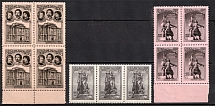 1957 200th Anniversary Academy of Arts, Soviet Union, USSR, Russia, Blocks of Four, Strip (Margins, Full Set, MNH)