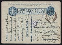 1942 (29 Nov) Italy, Military Post, Censorship Postal Stationary Postcard from Military Unit to Reggio Emilia