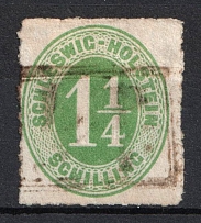 1865 1 1/4s Schlezwig, German States, Germany (Mi. 9, Used, CV $30)