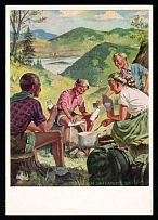 1933-1945 'Refreshment while wandering', Propaganda Postcard, Third Reich Nazi Germany