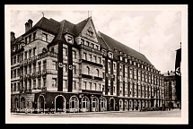 1933-1945 'Nuremberg, the city of the Reich Party Congresses. German yard', Propaganda Postcard, Third Reich Nazi Germany (Wide frame)