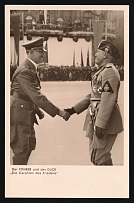 1937 'The Führer and the Duce 'The Guarantors of Peace'', Propaganda Postcard, Third Reich Nazi Germany