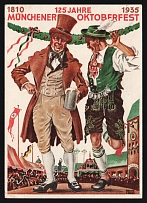 1935 '125 Years Munich Oktoberfest', Propaganda Postcard, Third Reich Nazi Germany