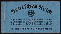 1934 Complete Booklet with stamps of Third Reich, Germany, Excellent Condition (Mi. MH 35, CV $1,040)