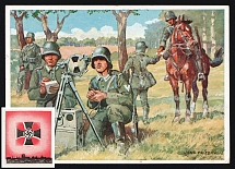 1938 'Wehrmacht Blinker Squad', Propaganda Postcard, Third Reich Nazi Germany